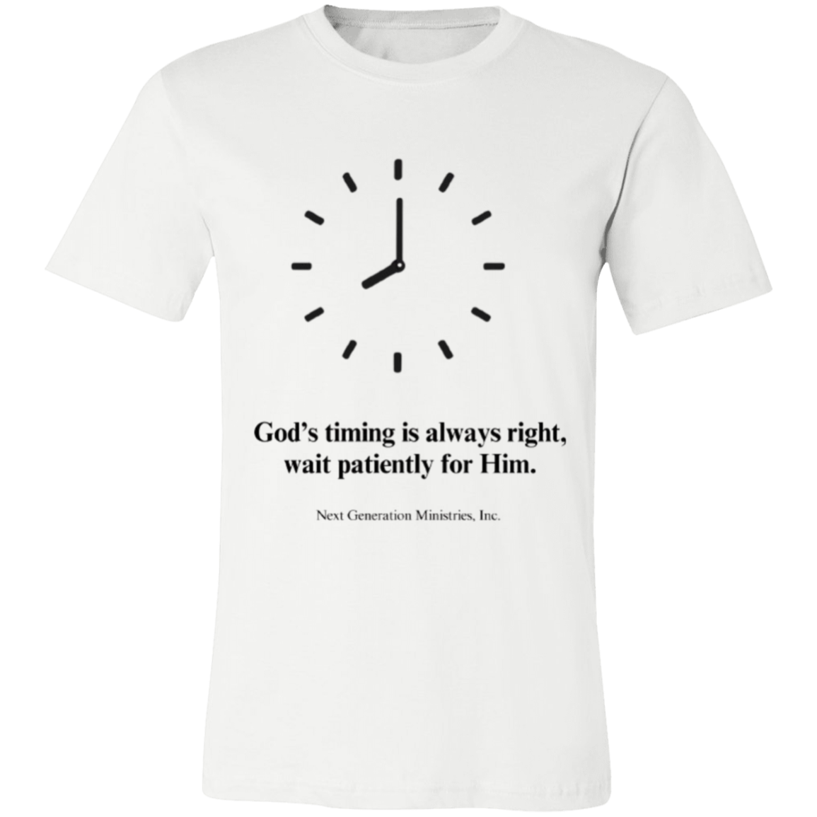 3001C Unisex Jersey Short-Sleeve T-Shirt, Unisex, God's Timing, Faith, Apparel