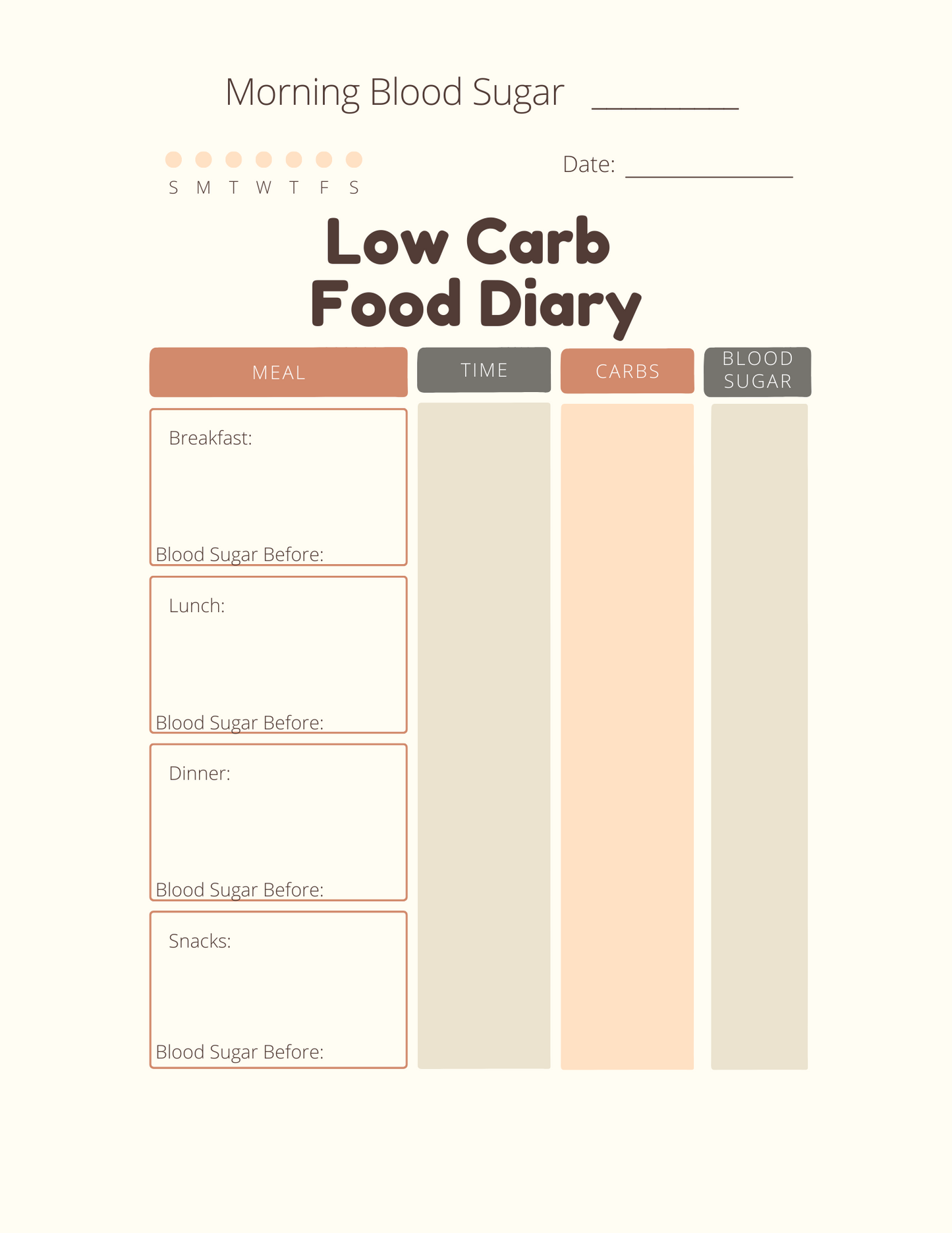 Low Carb Journal, Low Carb Food Journal, Low Carb Tracking Journal, Food Journal Low Carb, Diabetic